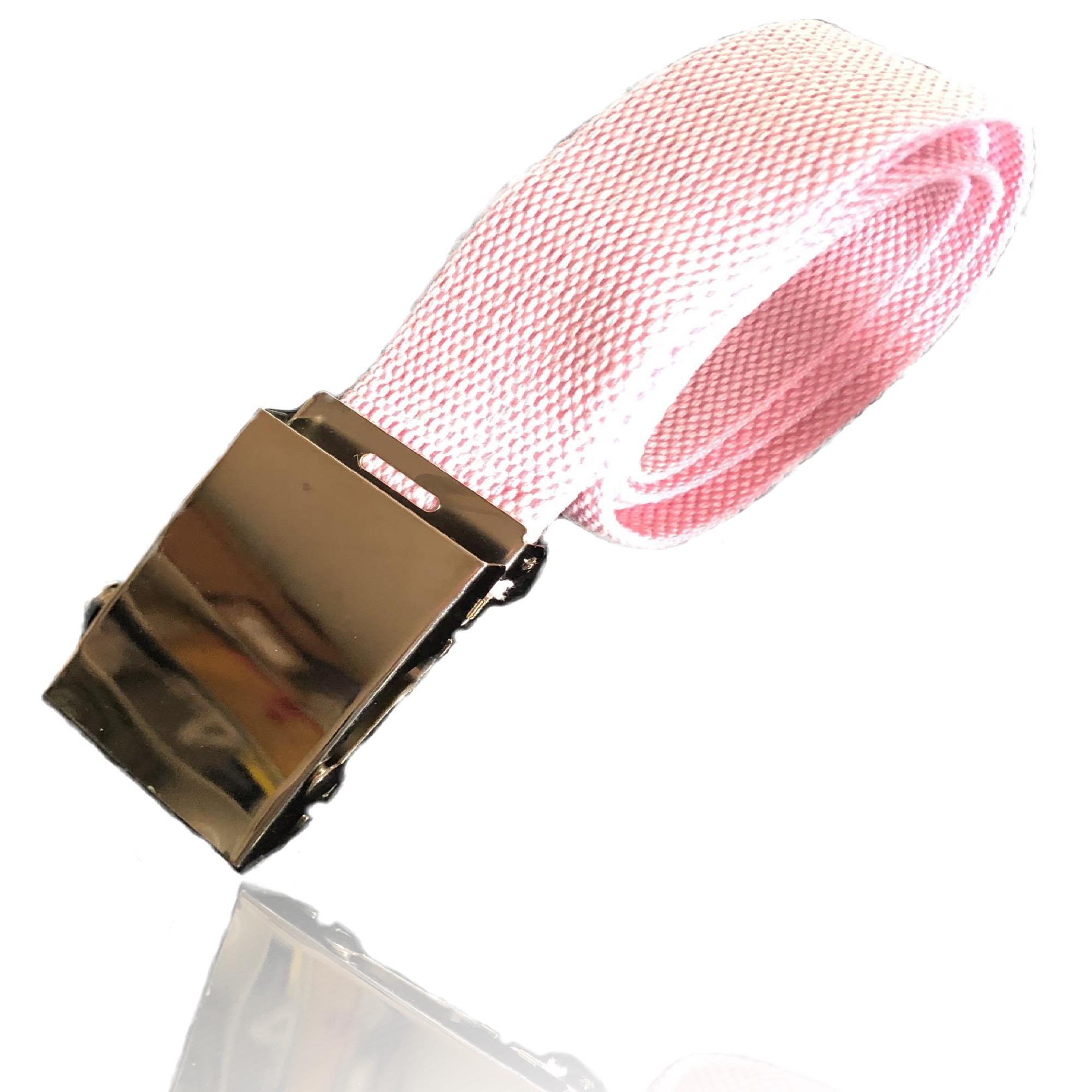 Cintura in tela uomo donna 110 cm fibbia argento regolabile sportiva rosa