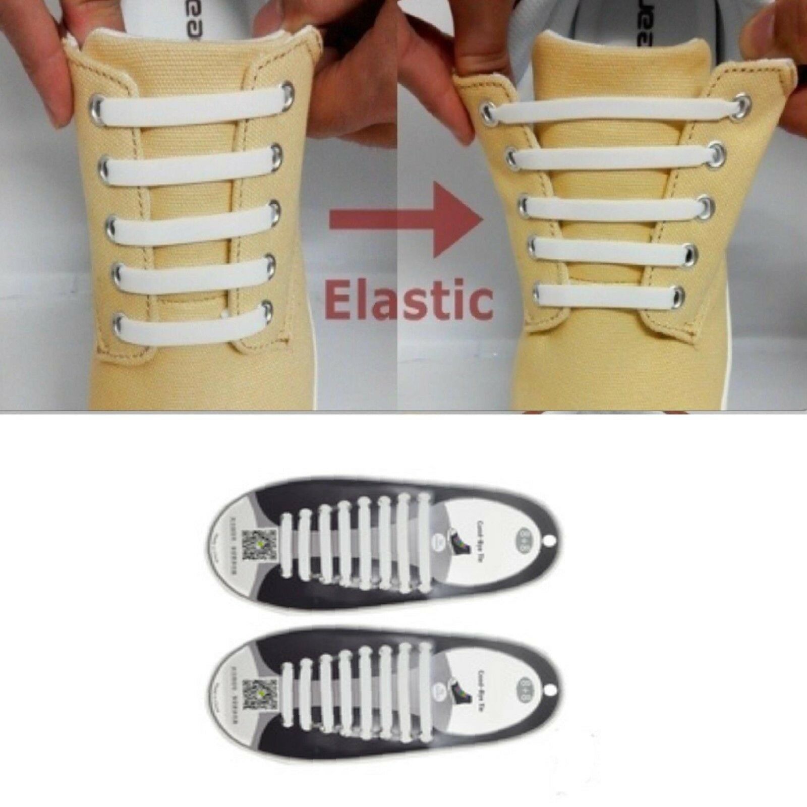 Set Lacci per scarpe in silicone elasticizzati da uomo bambino sport calcio